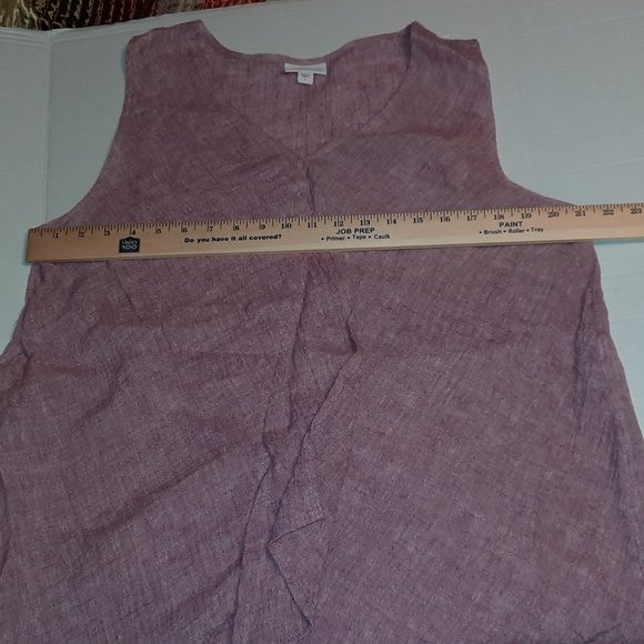 j.jill crinkled linen tank top with front drape light cranberry color sz. LG - Picture 9 of 10